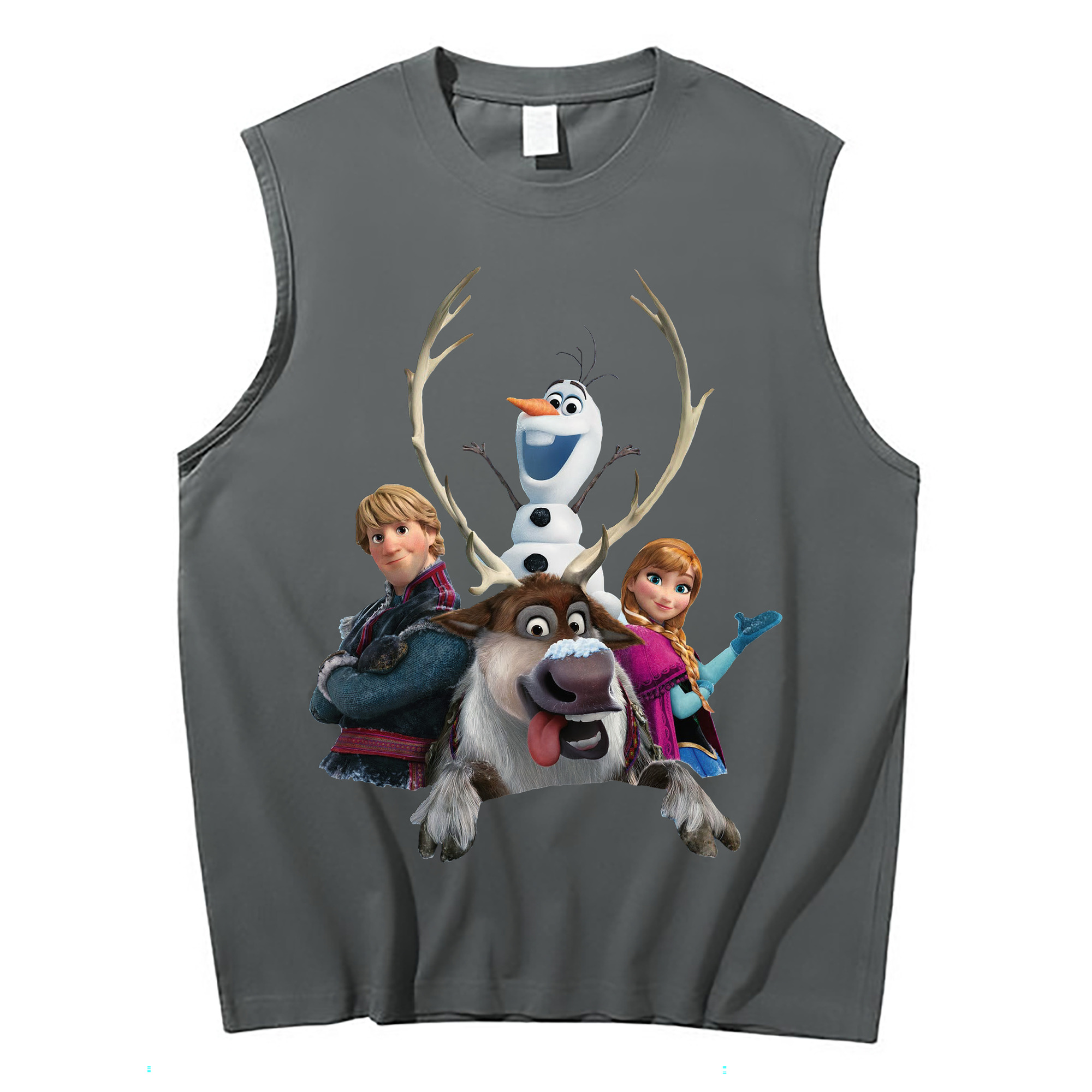 （画像用） アナと雪の女王 アンナ エルサ Frozen Anna Elsa コットン100％タンクトップ（フロントプリント）